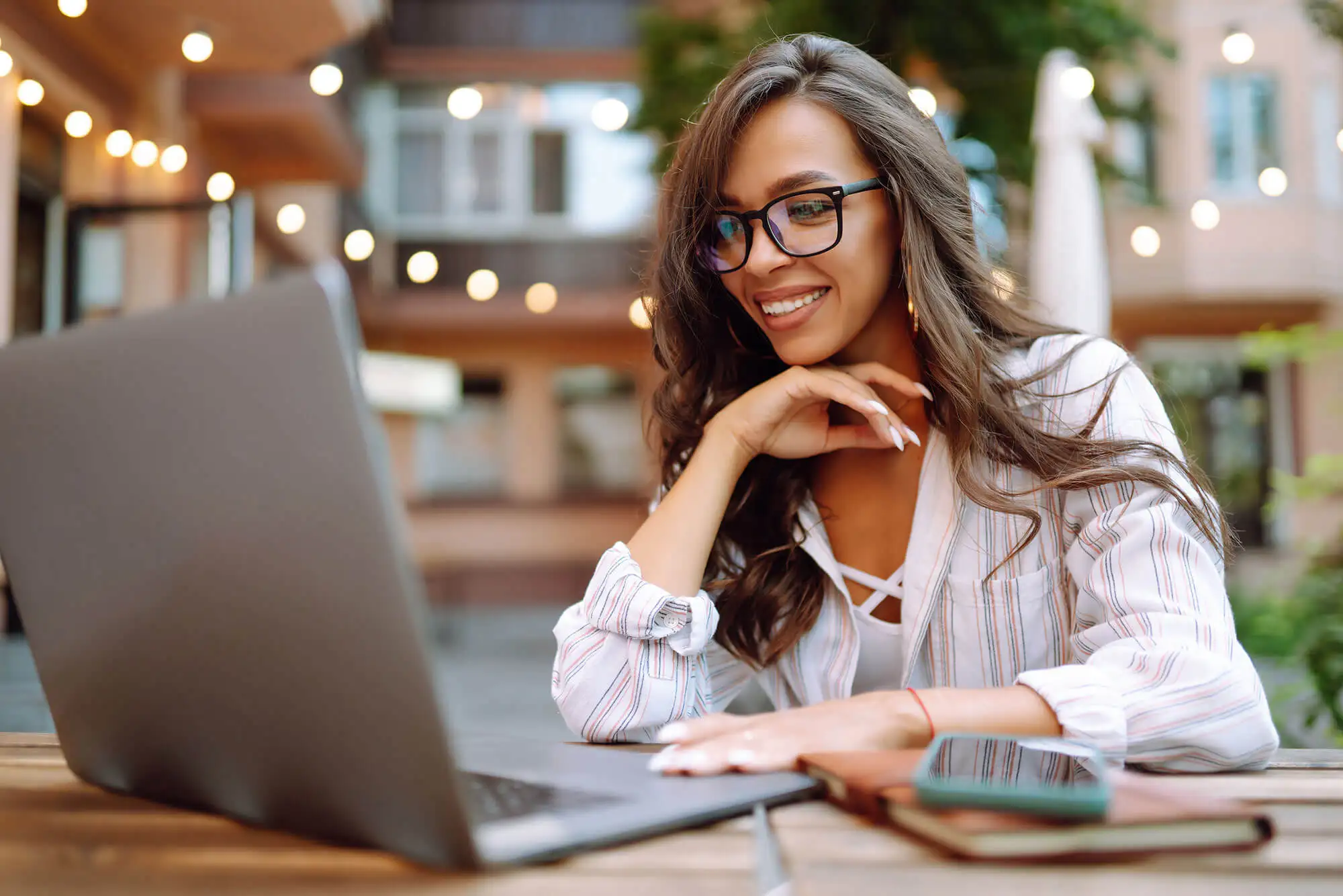 Young woman using a laptop